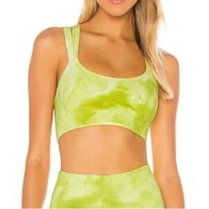 NWT Free People Movement On The Radar Lime Tie-Dye XS/S Impact Sports Bra